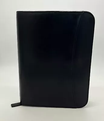 VTG 2002 Day Runner Planner Black Leather 7 Ring Zip Around 10.75  X 8  W/pad • $22