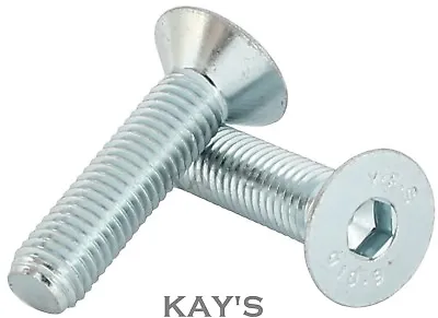 M5 (5mm) COUNTERSUNK SOCKET SCREWS HIGH TENSILE 10.9 ZINC PLATED ALLEN KEY BOLTS • £2.49