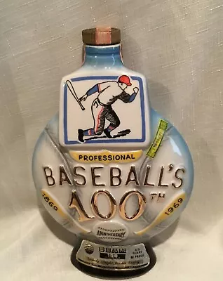 Vintage Jim Beam Baseball 100th Anniversary 1869-1969 Whiskey Decanter • $22.99