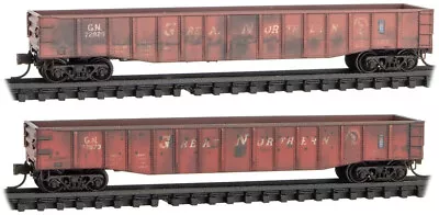 Micro-Trains MTL N-Scale 50ft Gondolas Great Northern/GN Weathered 2-Pack • $55.69