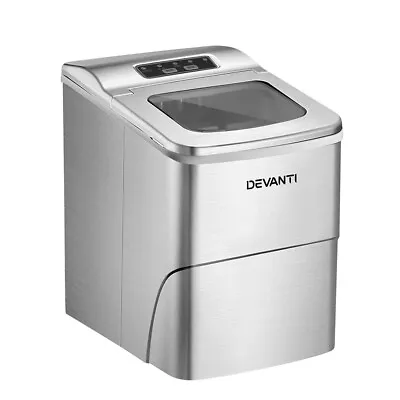 Devanti Portable Ice Maker Commercial Machine Ice Cube 2L Bar Countertop Silver • $137.15