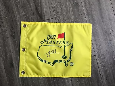 1997 Masters Souvenir Flag W Tiger Woods Digital Auto PGA Augusta National • $55.95