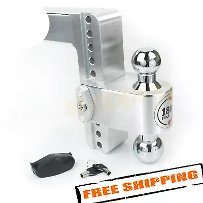 Weigh Safe CTB8-2.5 Adjustable 8  Drop 180 Hitch Dual Ball Mount With 2.5  Shaft • $290.68