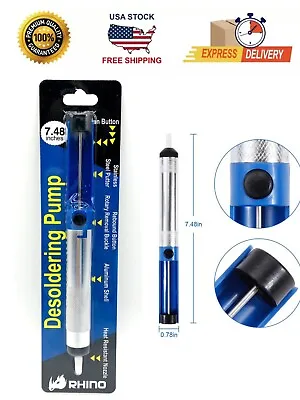 $2.98 • Buy RHINO Desoldering Pump Sucker Solder Iron Vacuum Gun Removal Remover Tool - Blue