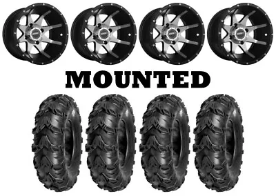 Kit 4 Sedona Mud Rebel Tires 25x8-12 On Sedona Storm Machined Wheels SRA • $981.58