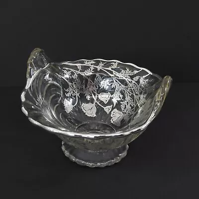 Vintage Silver City Footed Candy Dish Flanders Flower Silver Inlay Handles 6 X4  • $21.68