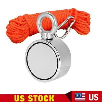 1300LBS Fishing Magnet Kit Strong Neodymium Pull Force Treasure Hunt Nylon Rope • $7.64