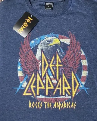 Def Leppard Rock The Americas Distresed Licenced Men's T Shirt Size Extra Large • $19.99