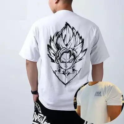 Summer Gym Men T-Shirts Japanese Anime Goku Print Fitness Short Sleeve T-Shirts  • $31.23