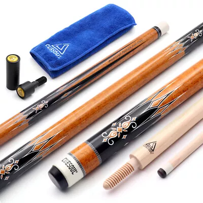 CUESOUL 3 Cushion Carom Billiard Cue 56inch 18ozWooden Joint System-Orange • $93.99