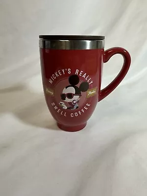 Disney Parks Mug Cup Mickey's Really Swell Coffee Mouse Red Insulated EUC • $26.01