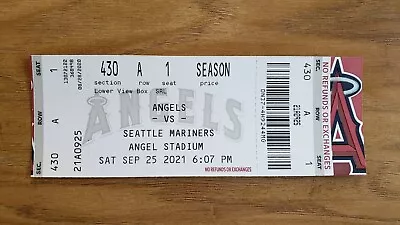 Los Angeles ANGELS 2021 Baseball Ohtani Trout Marsh Adell Ticket Stub  • $24.99