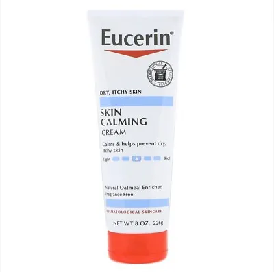 NEW EUCERIN Skin Calming Creme Dry Itchy Skin Fragrance Free 8 Oz (226 G) • $6.99