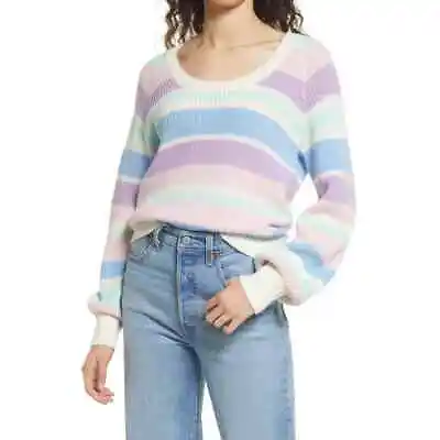 Vero Moda Adult Sweater Medium Blue Pink Round Neck Long Sleeve Pullover Women's • $9.10