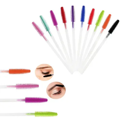 Disposable Eyelash Mascara Brush Silicone Extension Lash Wands Clear Handle UK • £1.99