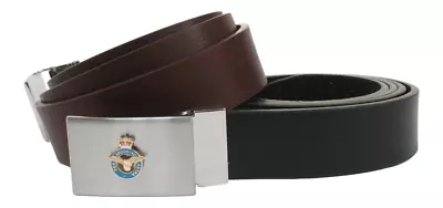 RAF Cut Out Adjustable Leather Belt And Buckle Set Gift Pouched  ME53 • £39.99