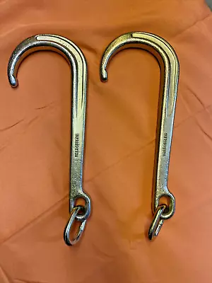(2)15  Inch J Hook With Chain Link Tow Axle Strap Wrecker Clevis WLL G70 5400LBS • $49