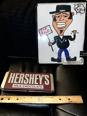 VINTAGE HERSHEY’S  Candy TIN BOX WITH A Hinged LID LONG SIZE COOL RETRO  FUN🍫😁 • $7.77