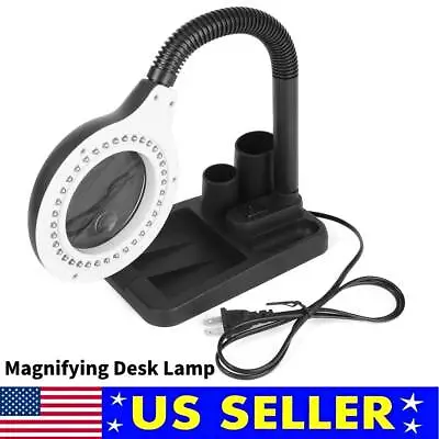 5X 10X Magnifier Magnifying Crafts Glass Desk Lamp With 40 LED Lights Practical • $23.99