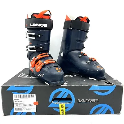 Lange RX 120 Dual Core Navy Blue Downhill Ski Boots Men's Size 28.5 • $224.98