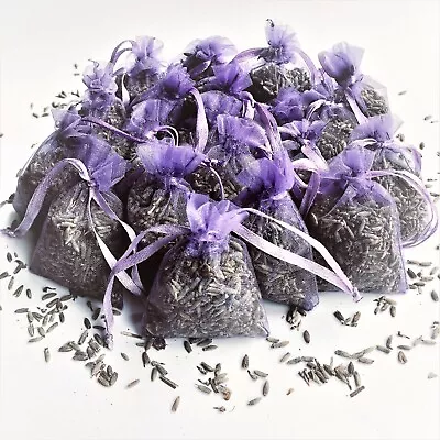 12 Lilac Organza Bags Filled With French Provence High Grade Lavender Moth Repel • £4.75