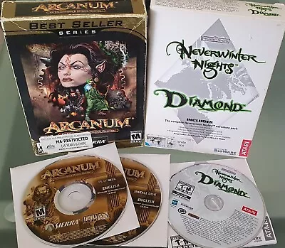 2 * PC Games - Neverwinter Nights Diamond & Arcanum. Both With Box. Adult Theme! • $15