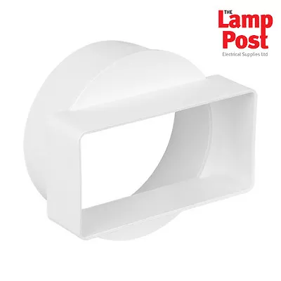 £5.29 • Buy Flat Rigid PVC Duct 110x54mm Round To Rectangular Adaptor Ducting Channel 100mm