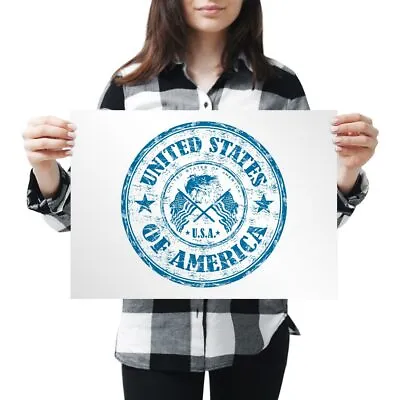 A3 - United States Of America Travel Stamp Poster 42X29.7cm280gsm #5387 • £8.99