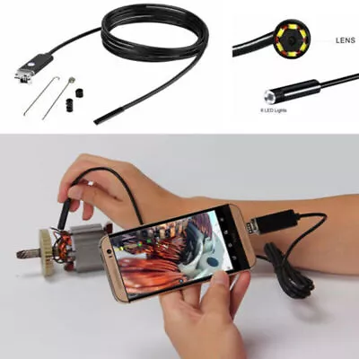 Black USB Endoscope Borescope Inspection Tube HD Camera For Android Iphone 5.5MM • £8.99