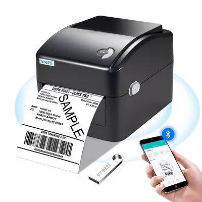 VRETTI Bluetooth Thermal Shipping Label Printer 4x6 For Amazon EBay Etsy UPS • $99.22