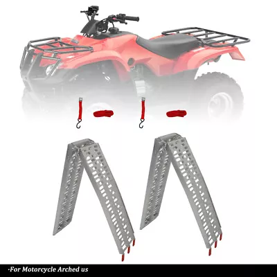 For Motorcycle Arched Us 2x 750Lbs 7.5 Feet Aluminum Folding Loading Ramp Kit • $128