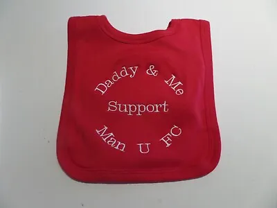 Personalised Bib  - Manchester United Fun Gift - Beautifully Embroidered Novelty • £5.99