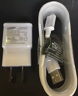 OEM Samsung 2.0 Amp Wall Charger For Galaxy Note 2 S3 S4 + 5ft 1.5M Charge Cable • $12.99