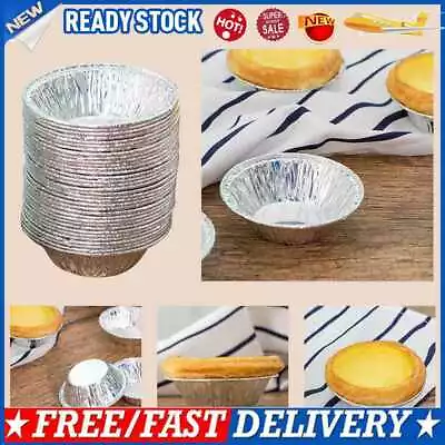 £5.89 • Buy 100*Egg Tart Mold Disposable Foil Trays Muffin Cases Egg Tart Tins Mince Pie Set