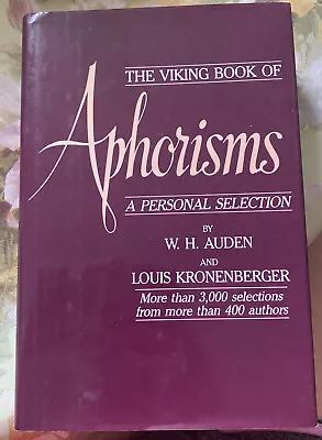 Viking Book Of Aphorisms: A Personal Selection W. H. Auden • $12