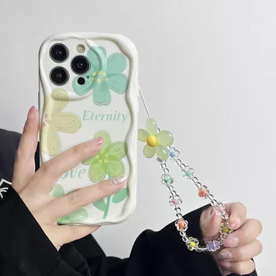 $6.44 • Buy For Various Phone Cute Cream Flower +Bracelet Case Cover Back Fashion Women Girl