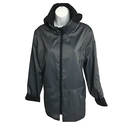 MYCRA PAC Now  Black & Gray REVERSIBLE COAT HOOD Womens Size S To M • $55