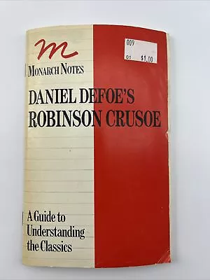 MONARCH NOTES DANIEL DEFOE'S ROBINSON CRUSOE Thomas A Duff  • $10