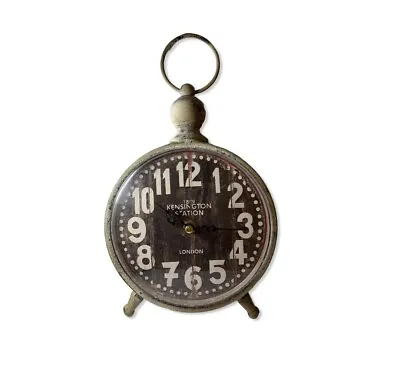 Vintage Antique-Style Clock Metal Kensington London 1879 Stand Hang Table Retro • £49.21