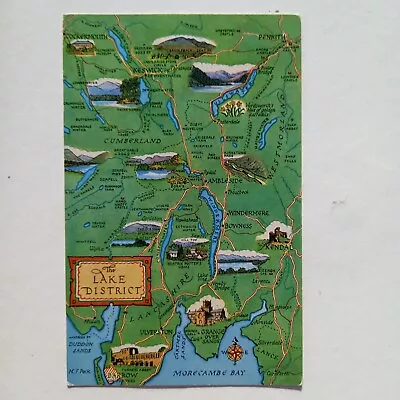 Postcard Map The Lake District Map Postcard  • £1.30