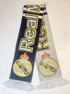 Real Madrid Football Soccer Woven Reversible Team Neck Scarf Blue And White Read • $14.99