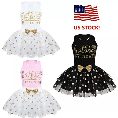 $11.61 • Buy US Toddler Baby Girls Birthday Party Outfits T-shirt Tops+Tutu Skirt Clothes Set