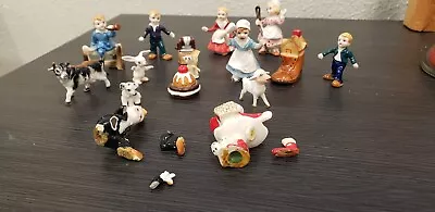 Vtg Mini Bone China Nursery Rhyme Figurines Lot Of 16..2 Need Repair • $38