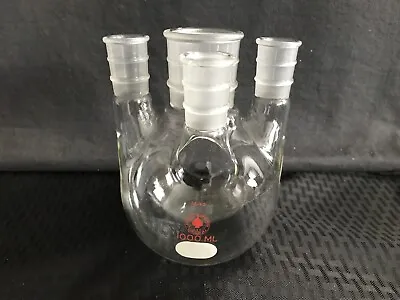 ACE Glass 1000mL 24/40 45/50 4-Neck Vertical Round Bottom Distilling Flask 6952B • $120.99