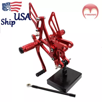 CNC Rearset Footrest Footpegs For Ninja 600 ZX6R ZX636 2005 2006 2007-2008 Red • $108.99