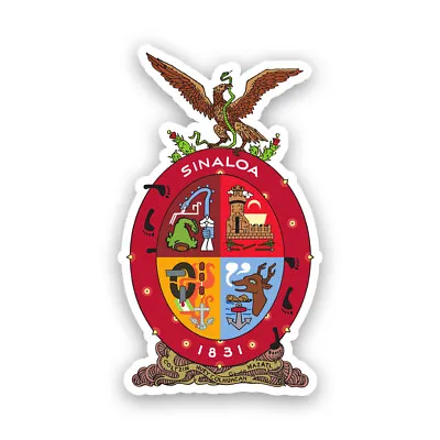 Sinaloa Coat Of Arms Sticker Decal - Weatherproof - Si Sin Mexico Mx Coa • $4.99