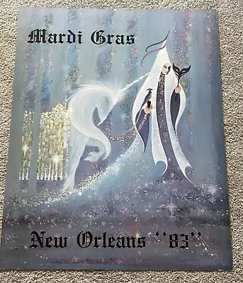 Vintage 1983 New Orleans  Mardi Gras Poster 28 X 22  Cardboard MINT • $50
