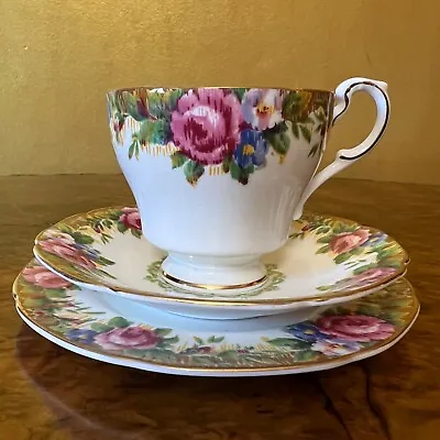 Vintage Paragon Tapestry Rose Tea Cup Trio Set • $99