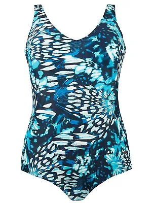 Naturana One Piece Swimsuit Style 73061 Aqua Blue Size Uk28 / 50e Rrp £39.99 • £24