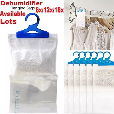 Wardrobe Dehumidifier Hanging Bags Lemon Scented Moisture Absorber 6x/12x/18x UK • £7.25